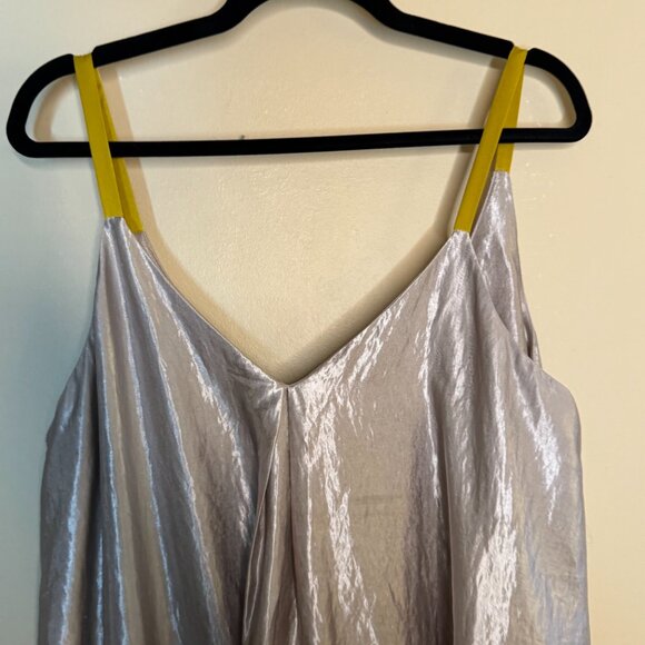 Floreat Loved By Anthropologie Women Metallic Silver Asymmetrical Dress - Picture 5 of 7